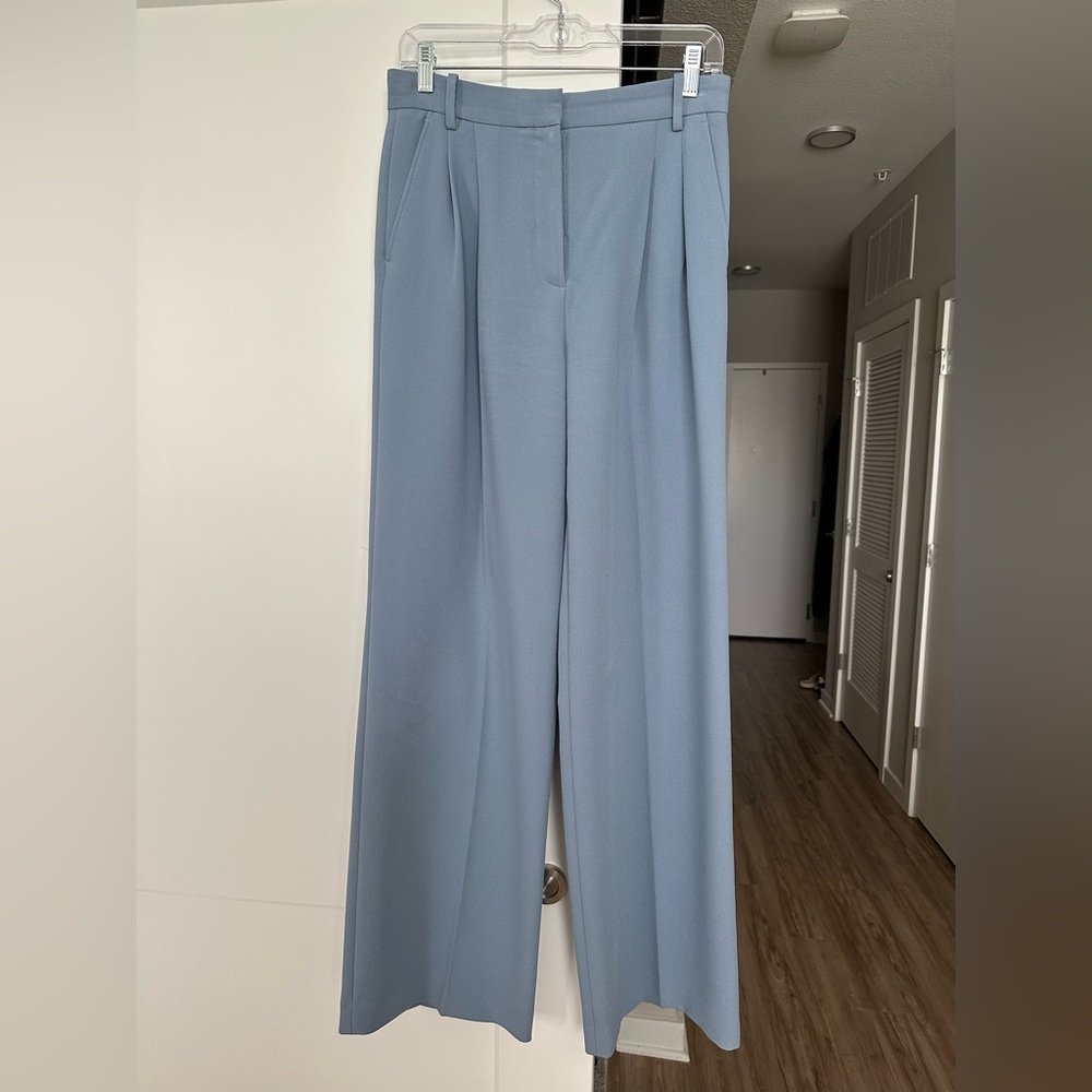 Zara Women's Light Blue Wide-Leg Pants